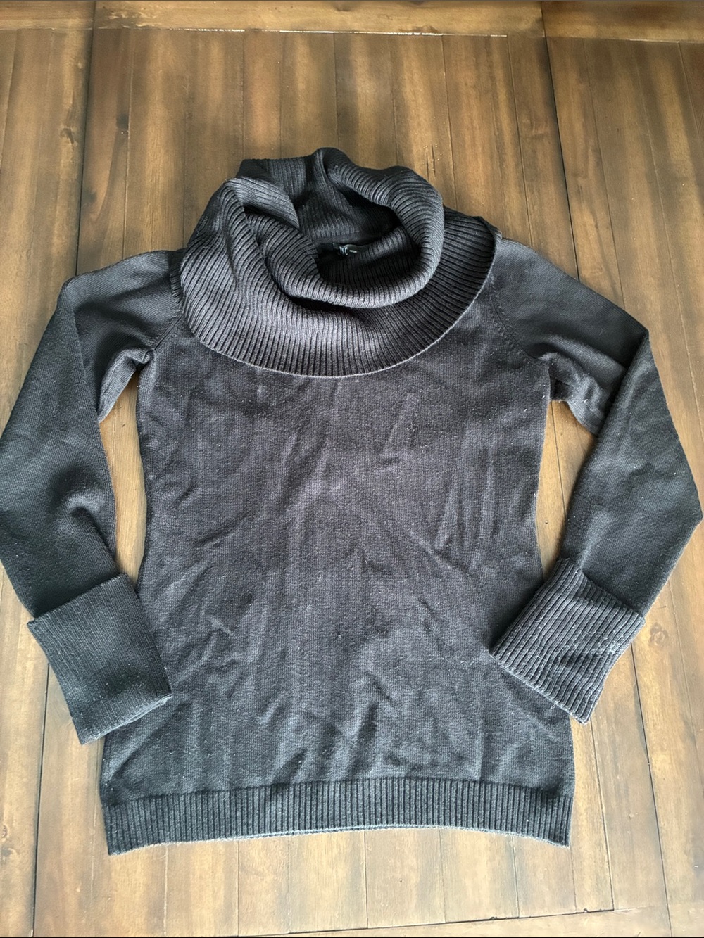 INC International Concepts Black Cowl Neck Pullover Sweater